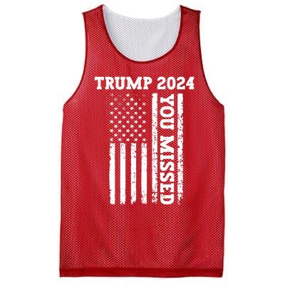 45 47 Trump 2024 American Flag Trump 2024 You Missed Mesh Reversible Basketball Jersey Tank