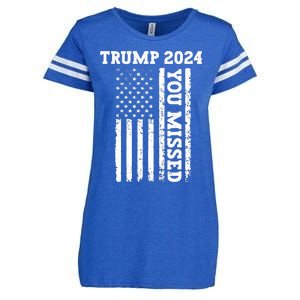 45 47 Trump 2024 American Flag Trump 2024 You Missed Enza Ladies Jersey Football T-Shirt