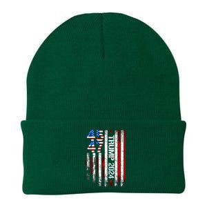 45 47 Trump 2024 American Flag Knit Cap Winter Beanie