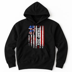 45 47 Trump 2024 American Flag Hoodie