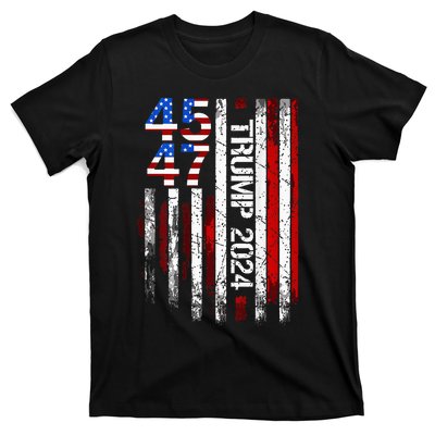 45 47 Trump 2024 American Flag T-Shirt