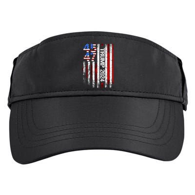 45 47 Trump 2024 American Flag Adult Drive Performance Visor