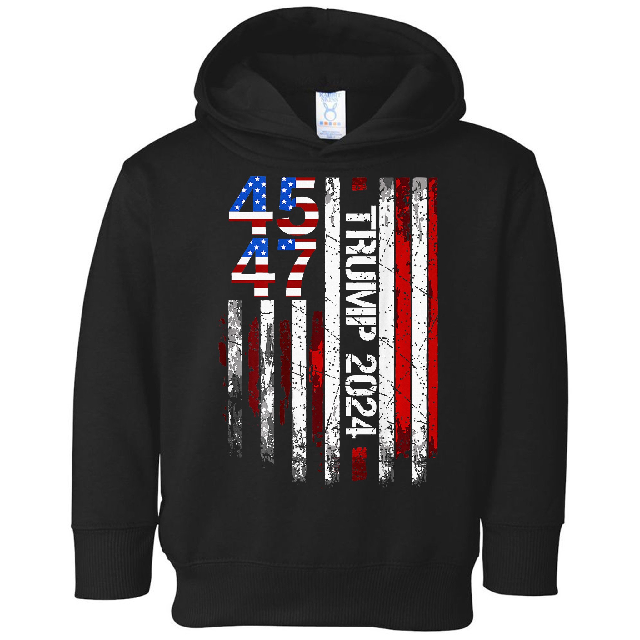 45 47 Trump 2024 American Flag Toddler Hoodie