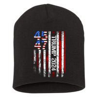 45 47 Trump 2024 American Flag Short Acrylic Beanie