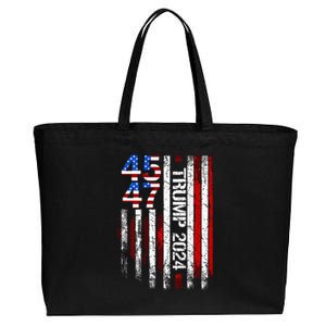 45 47 Trump 2024 American Flag Cotton Canvas Jumbo Tote