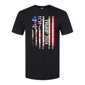 45 47 Trump 2024 American Flag Softstyle CVC T-Shirt