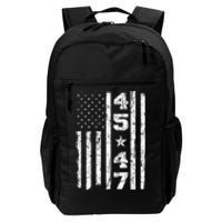 45 47 Trump Vintage Usa Flag 2024 President Election Politic Daily Commute Backpack