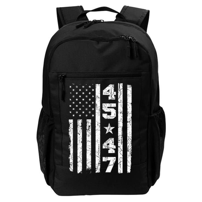 45 47 Trump Vintage Usa Flag 2024 President Election Politic Daily Commute Backpack