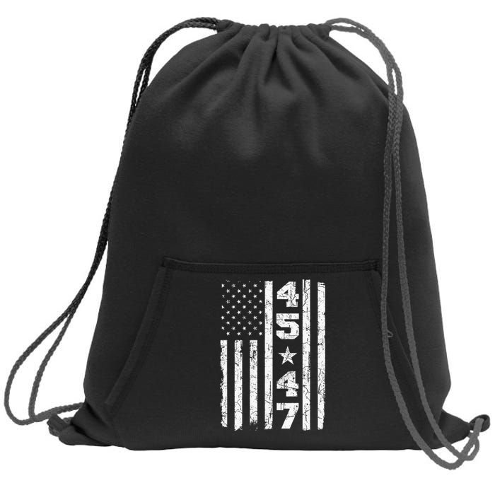 45 47 Trump Vintage Usa Flag 2024 President Election Politic Sweatshirt Cinch Pack Bag