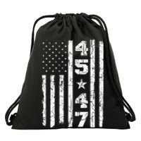 45 47 Trump Vintage Usa Flag 2024 President Election Politic Drawstring Bag