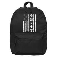 45 47 Trump Vintage Usa Flag 2024 President Election Politic 16 in Basic Backpack