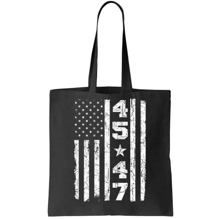 45 47 Trump Vintage Usa Flag 2024 President Election Politic Tote Bag