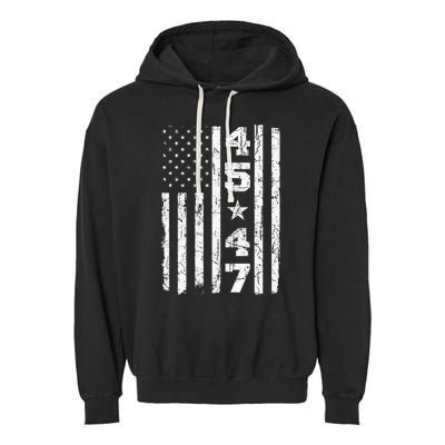 45 47 Trump Vintage Usa Flag 2024 President Election Politic Garment-Dyed Fleece Hoodie