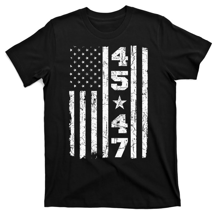 45 47 Trump Vintage Usa Flag 2024 President Election Politic T-Shirt