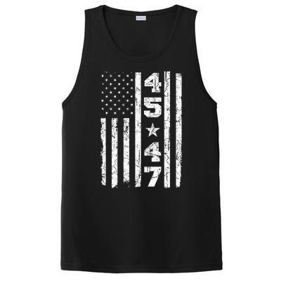 45 47 Trump Vintage Usa Flag 2024 President Election Politic PosiCharge Competitor Tank