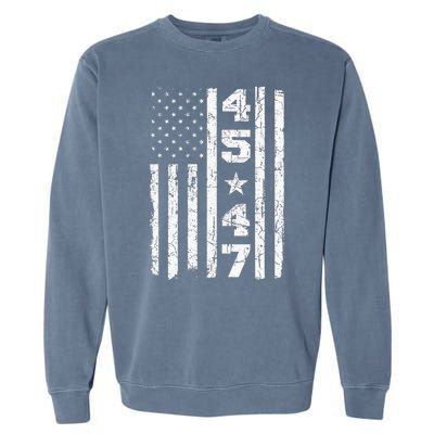 45 47 Trump Vintage Usa Flag 2024 President Election Politic Garment-Dyed Sweatshirt