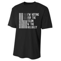 45 > 46 Trump Greater Than Joe Biden IM Voting For The Felon The Hillbilly 2024 Performance Sprint T-Shirt