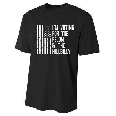 45 > 46 Trump Greater Than Joe Biden IM Voting For The Felon The Hillbilly 2024 Performance Sprint T-Shirt