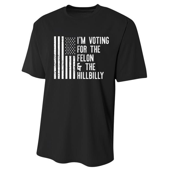 45 > 46 Trump Greater Than Joe Biden IM Voting For The Felon The Hillbilly 2024 Performance Sprint T-Shirt