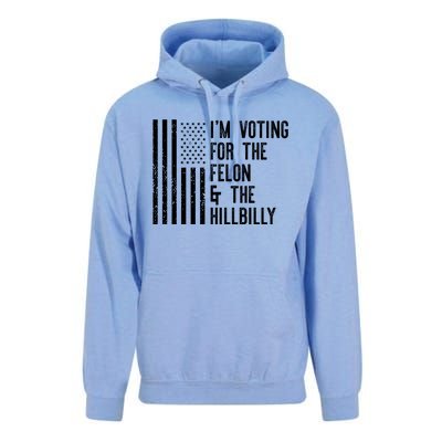 45 > 46 Trump Greater Than Joe Biden IM Voting For The Felon The Hillbilly 2024 Unisex Surf Hoodie