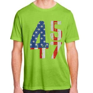 45 47 Trump 2024 American Flag (On Back) Adult ChromaSoft Performance T-Shirt