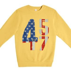 45 47 Trump 2024 American Flag (On Back) Premium Crewneck Sweatshirt