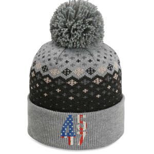 45 47 Trump 2024 American Flag (On Back) The Baniff Cuffed Pom Beanie