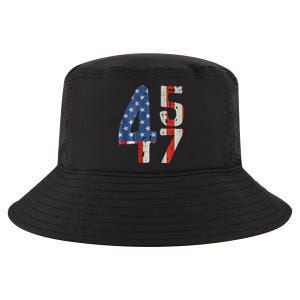 45 47 Trump 2024 American Flag (On Back) Cool Comfort Performance Bucket Hat