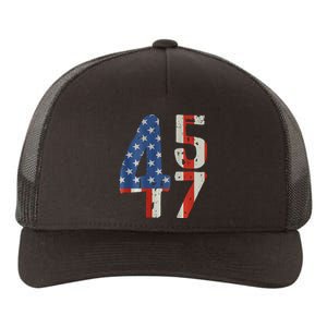 45 47 Trump 2024 American Flag (On Back) Yupoong Adult 5-Panel Trucker Hat