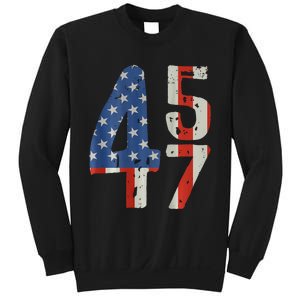 45 47 Trump 2024 American Flag (On Back) Sweatshirt