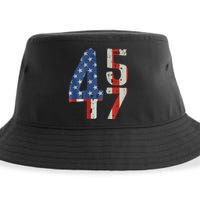 45 47 Trump 2024 American Flag (On Back) Sustainable Bucket Hat