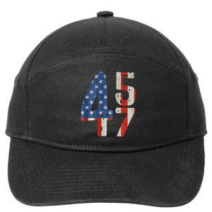 45 47 Trump 2024 American Flag (On Back) 7-Panel Snapback Hat