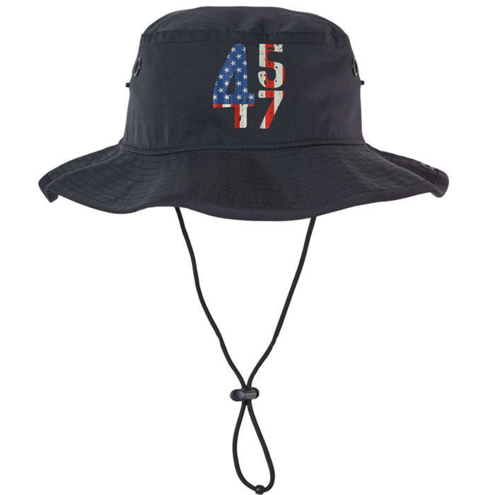 45 47 Trump 2024 American Flag (On Back) Legacy Cool Fit Booney Bucket Hat