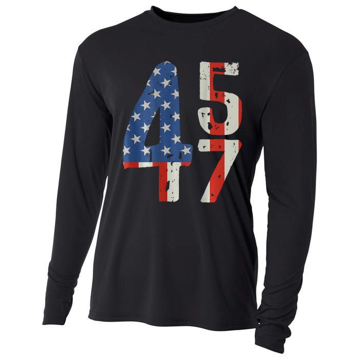 45 47 Trump 2024 American Flag (On Back) Cooling Performance Long Sleeve Crew