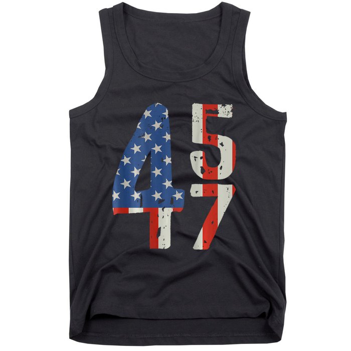 45 47 Trump 2024 American Flag (On Back) Tank Top