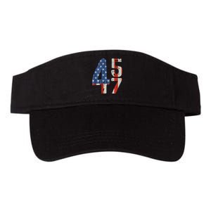 45 47 Trump 2024 American Flag (On Back) Valucap Bio-Washed Visor