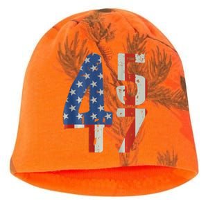 45 47 Trump 2024 American Flag (On Back) Kati - Camo Knit Beanie