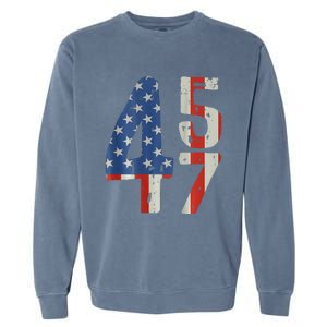 45 47 Trump 2024 American Flag (On Back) Garment-Dyed Sweatshirt