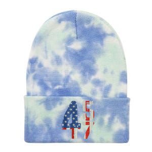 45 47 Trump 2024 American Flag (On Back) Tie Dye 12in Knit Beanie