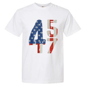 45 47 Trump 2024 American Flag (On Back) Garment-Dyed Heavyweight T-Shirt