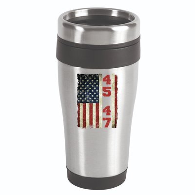 45 47 Trump Vintage Usa Flag 2024 President Election Politic 16oz Travel Tumbler