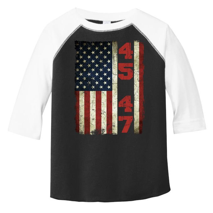 45 47 Trump Vintage Usa Flag 2024 President Election Politic Toddler Fine Jersey T-Shirt