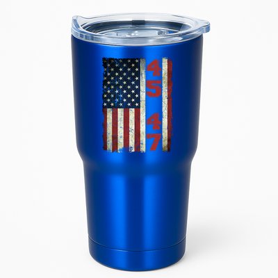 45 47 Trump Vintage Usa Flag 2024 President Election Politic Tumbler