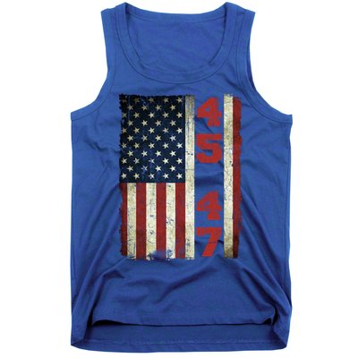 45 47 Trump Vintage Usa Flag 2024 President Election Politic Tank Top