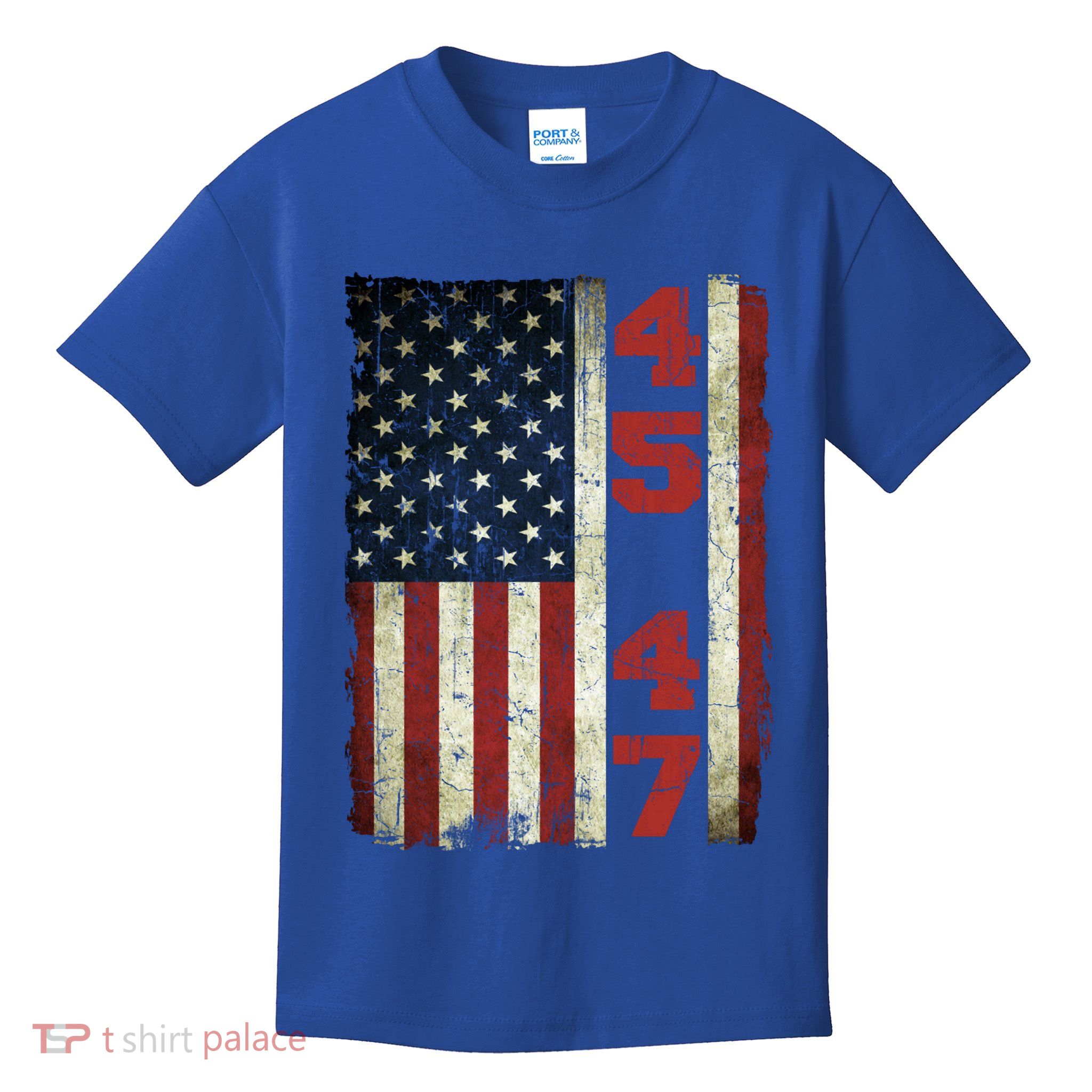 45 47 Trump Vintage Usa Flag 2024 President Election Politic Kids T-Shirt