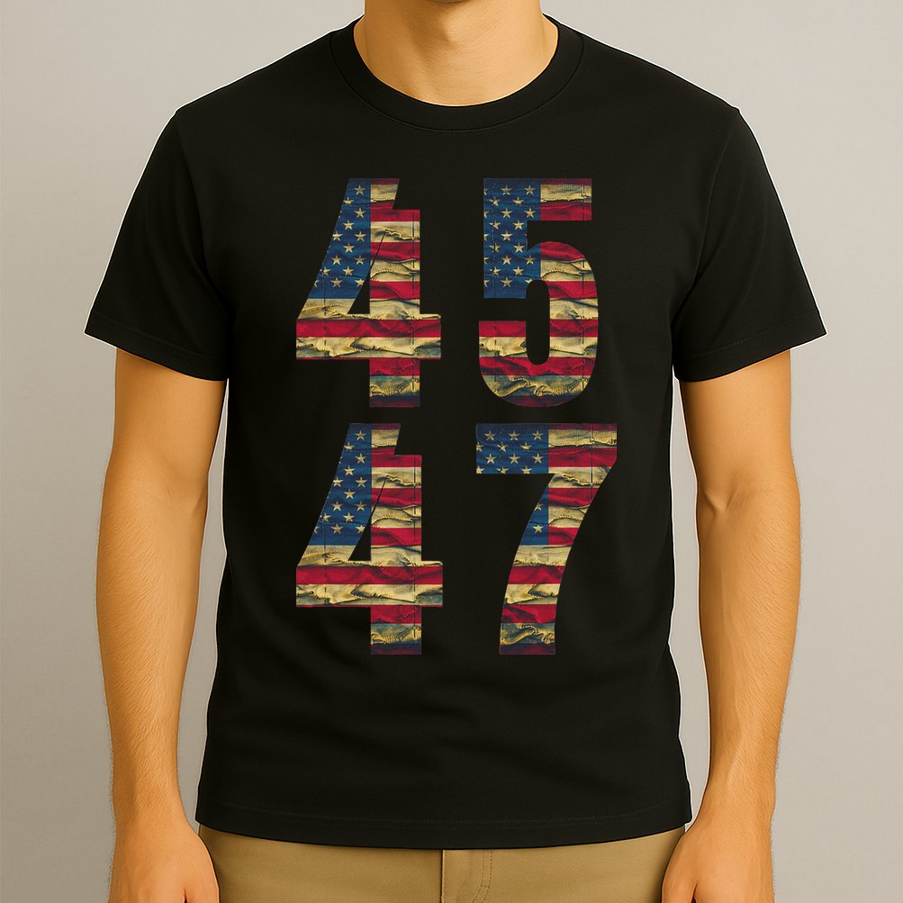 45 47 Trump Vintage Flag 2024 Election T-Shirt