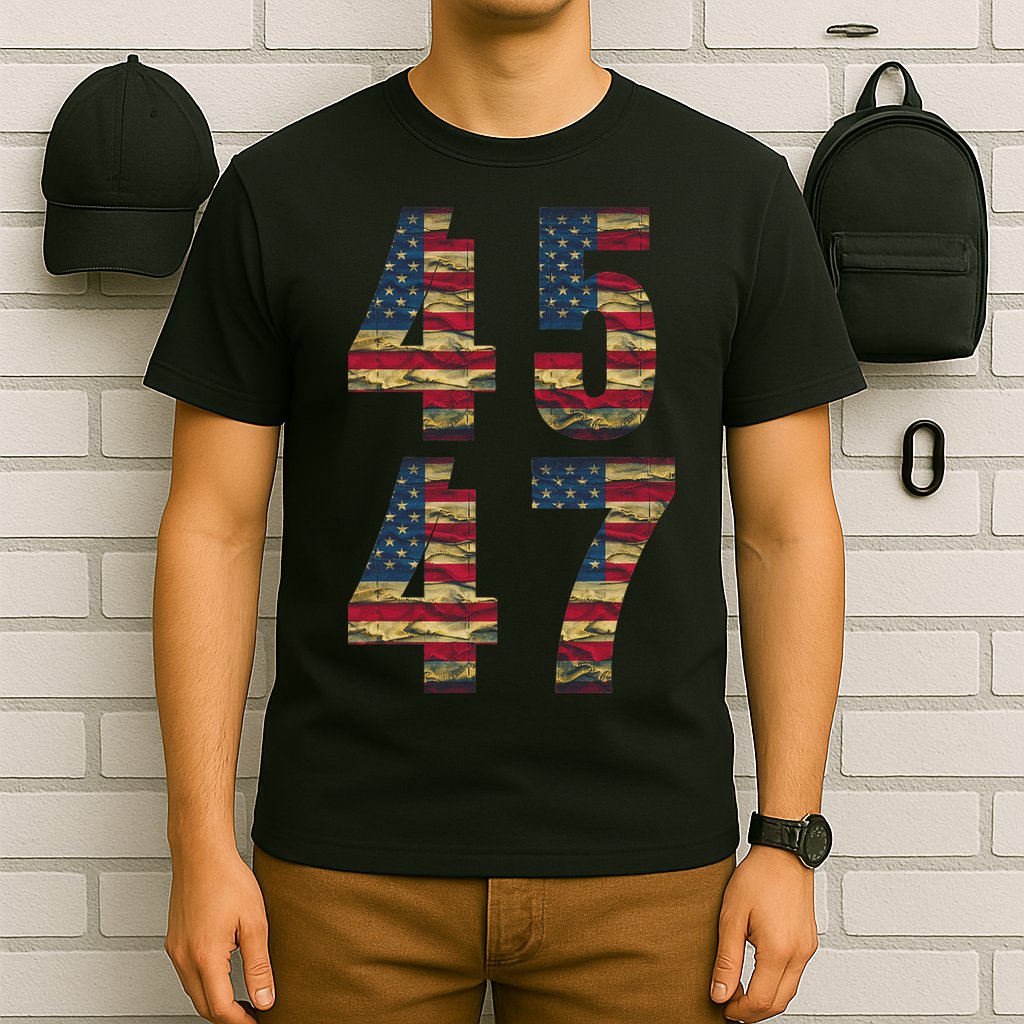 45 47 Trump Vintage Flag 2024 Election T-Shirt