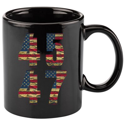 45 47 Trump Vintage Flag 2024 Election 11oz C Handle Ceramic Mug