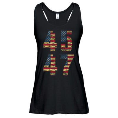 45 47 Trump Vintage Flag 2024 Election Ladies Essential Flowy Tank