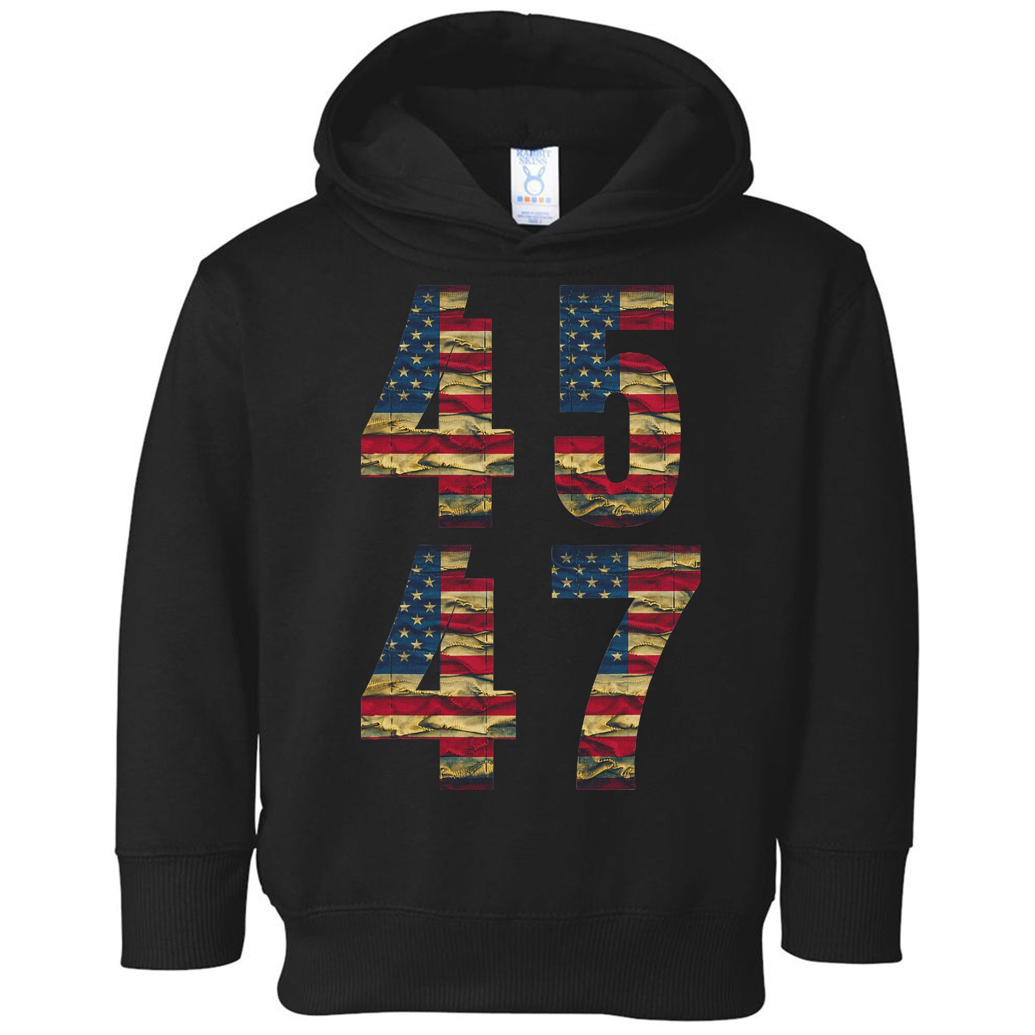 45 47 Trump Vintage Flag 2024 Election Toddler Hoodie